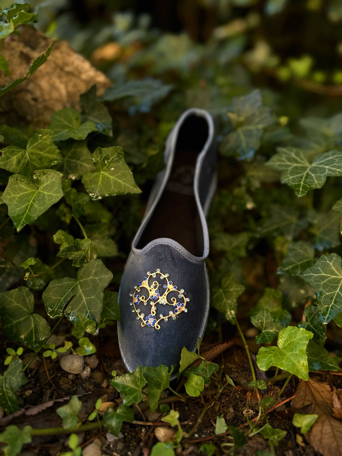 Piedaterre Dandy Azzurro Adriatico NEW Velvet Italian Hand Stitch Slipper 45/12 Piedaterre Dandy Azzurro Adriatico NEW Velvet Italian Hand  main image 3